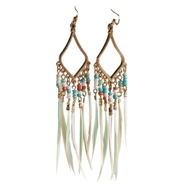 Tassels Feather Earrings - YIA Collective