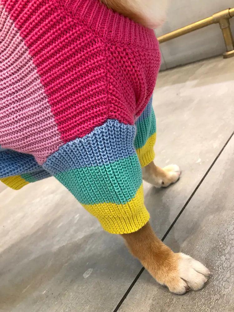 Puppy Knitted Rainbow Sweater - YIA Collective