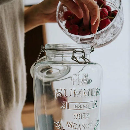 Retro Embossed Drink Dispenser Jar - YIA Collective