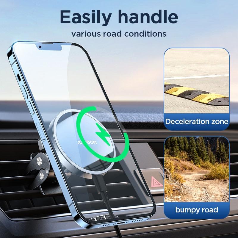 15W Qi Magnetic Car Phone Holder Wireless Charger - YIA Collective