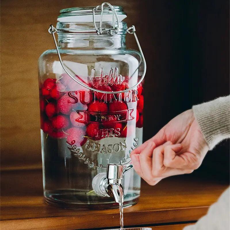 Retro Embossed Drink Dispenser Jar - YIA Collective