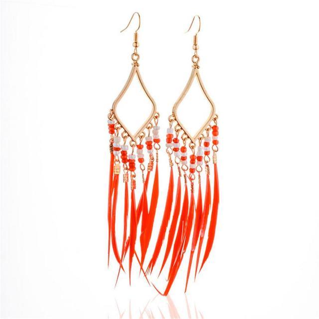 Tassels Feather Earrings - YIA Collective