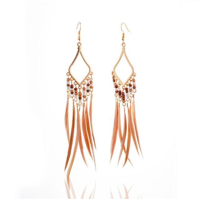 Tassels Feather Earrings - YIA Collective