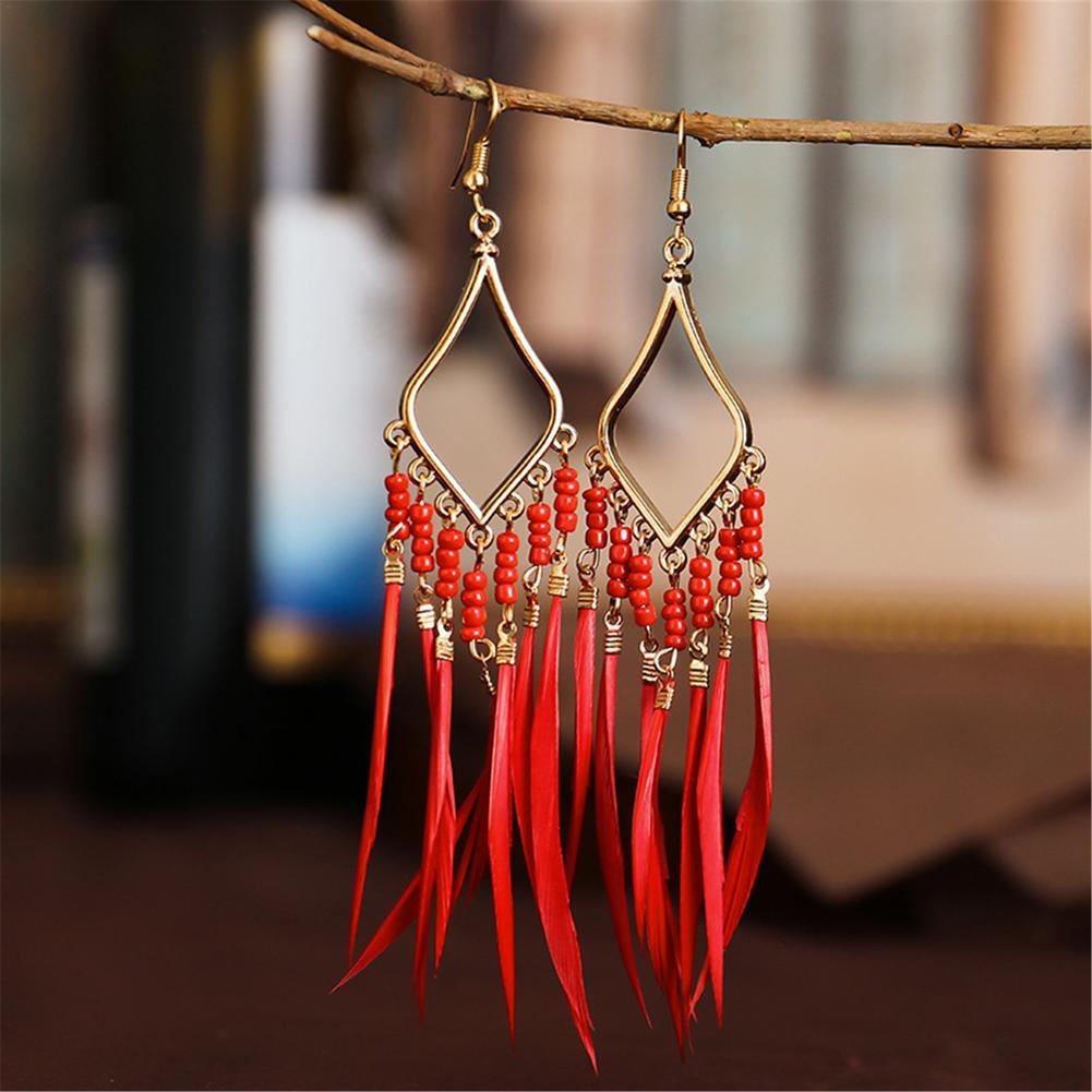 Tassels Feather Earrings - YIA Collective