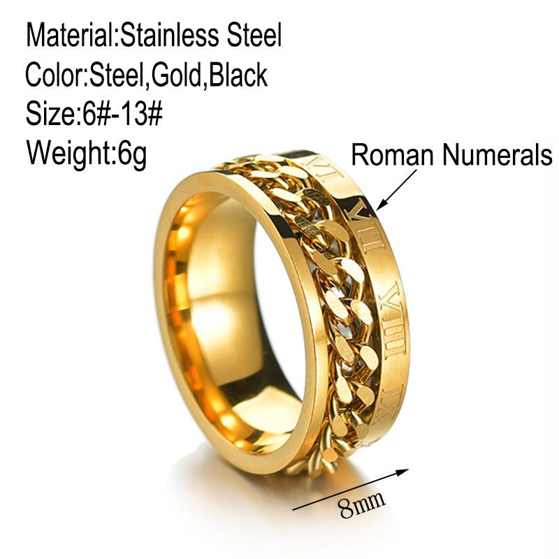 Roman Numbers Spinner Rings - YIA Collective